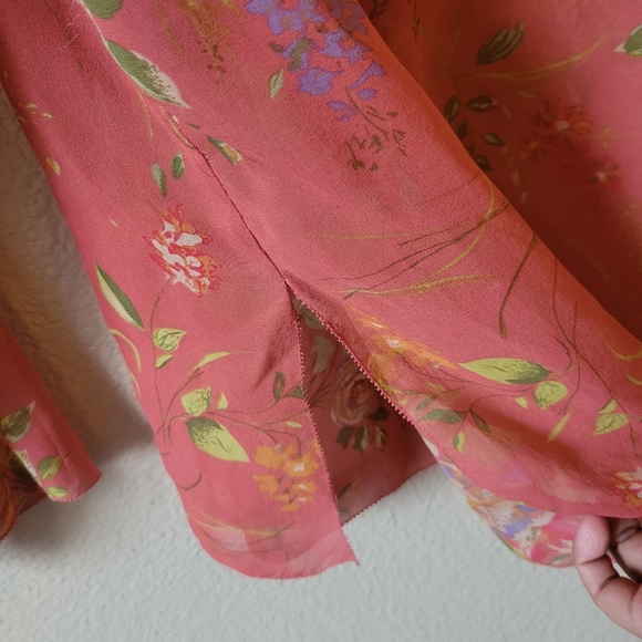 CABI Sheer Silk Floral Blouse, S - Picture 5 of 9